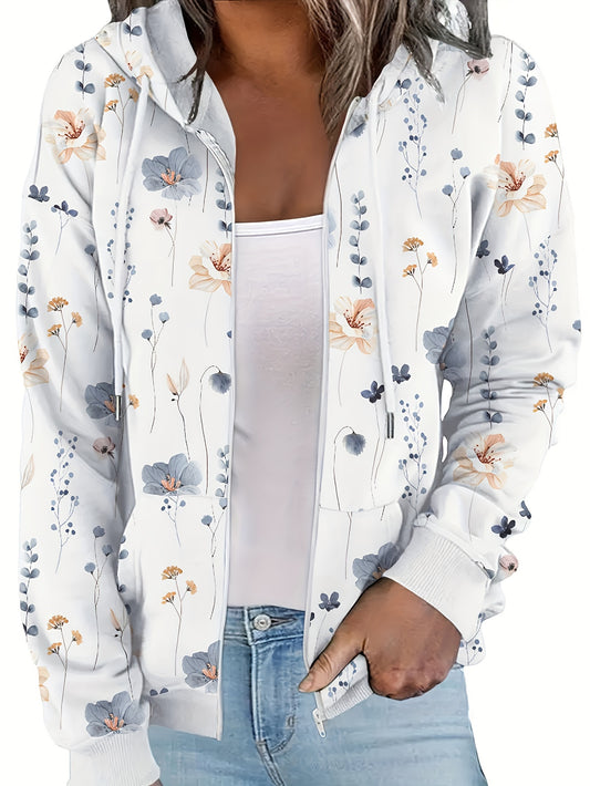 Women's Floral Print Hoodie