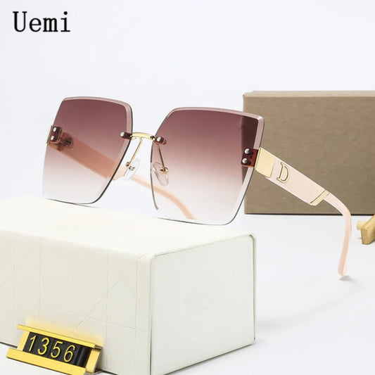 Rimless Sunglasses Designer Square Frame Sun Glasses