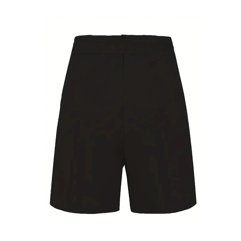 Y2K Solid Button Front Tie Shorts