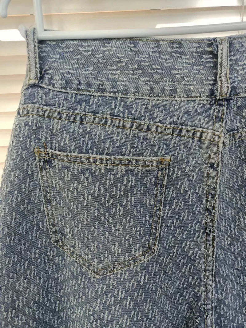 Women High-Waist Loose Straight Jeans 90s