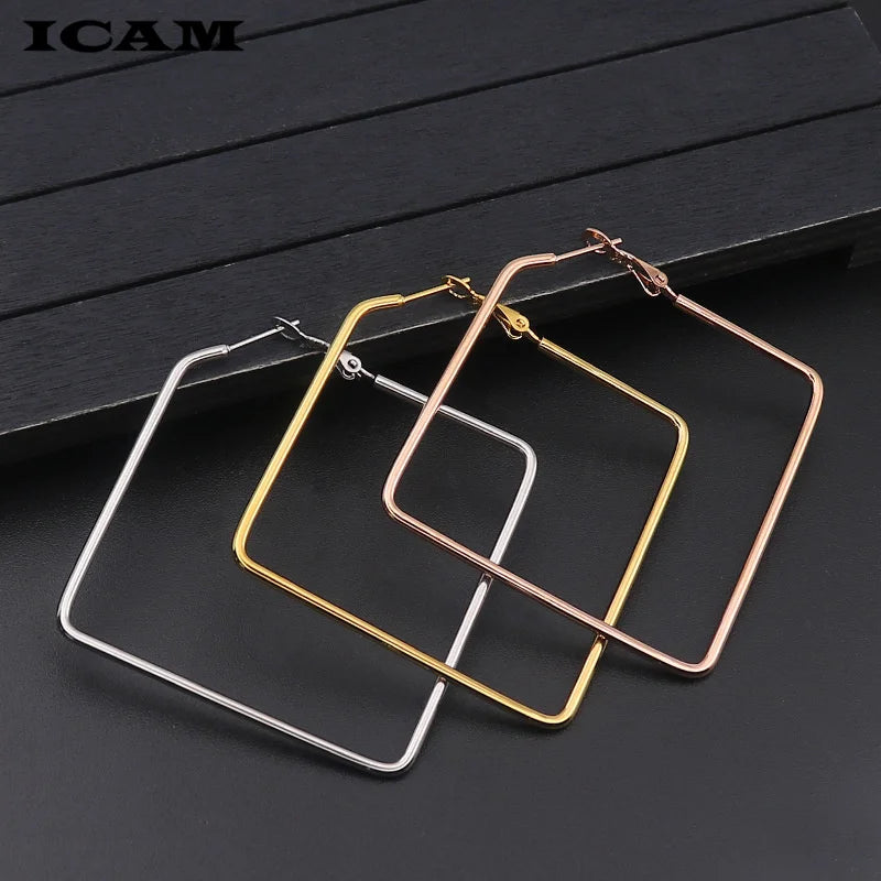 Big Square Hoop Earrings