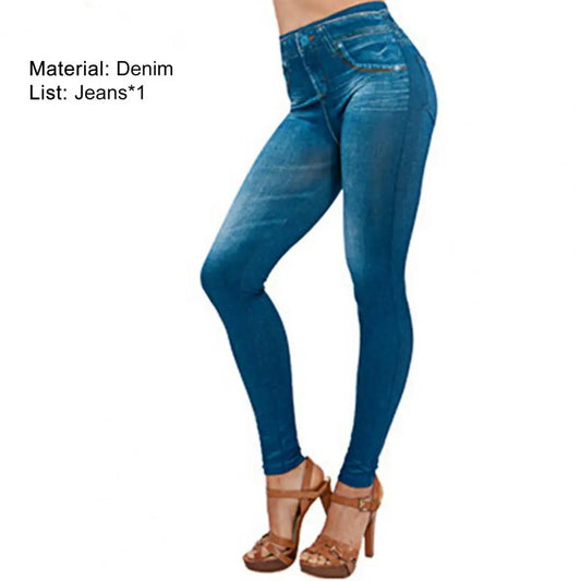 Denim like Jeggings, High Waisted pull on