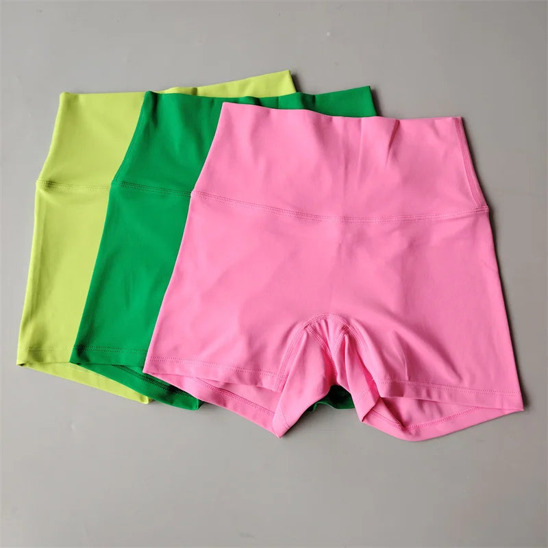 Solid Color Yoga Shorts Gym  Fitness Shorts