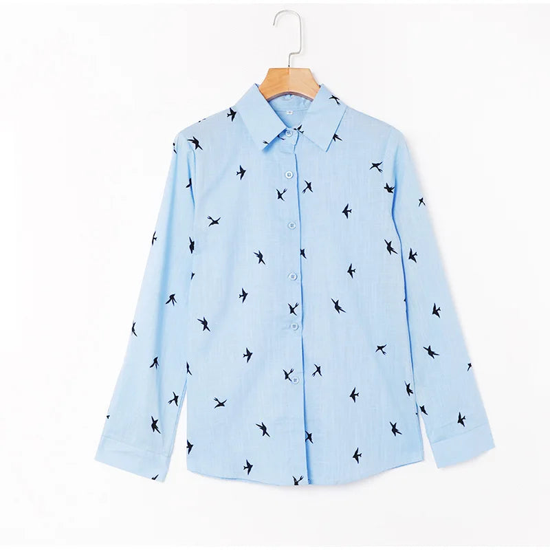 Women's Print Shirt Women's Long Sleeve Linen