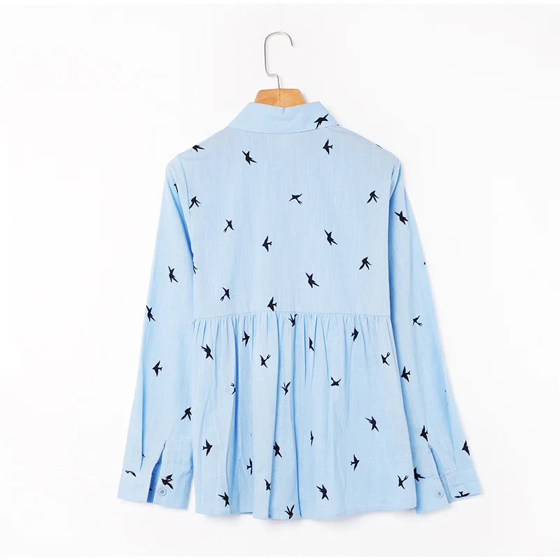 Women's Print Shirt Women's Long Sleeve Linen