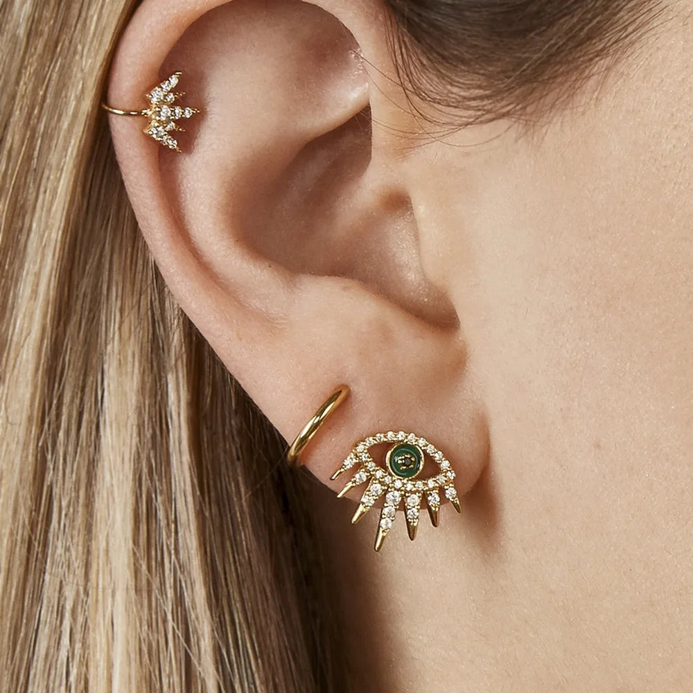 Crystal Metal Rhinestone Ear Cuff Set