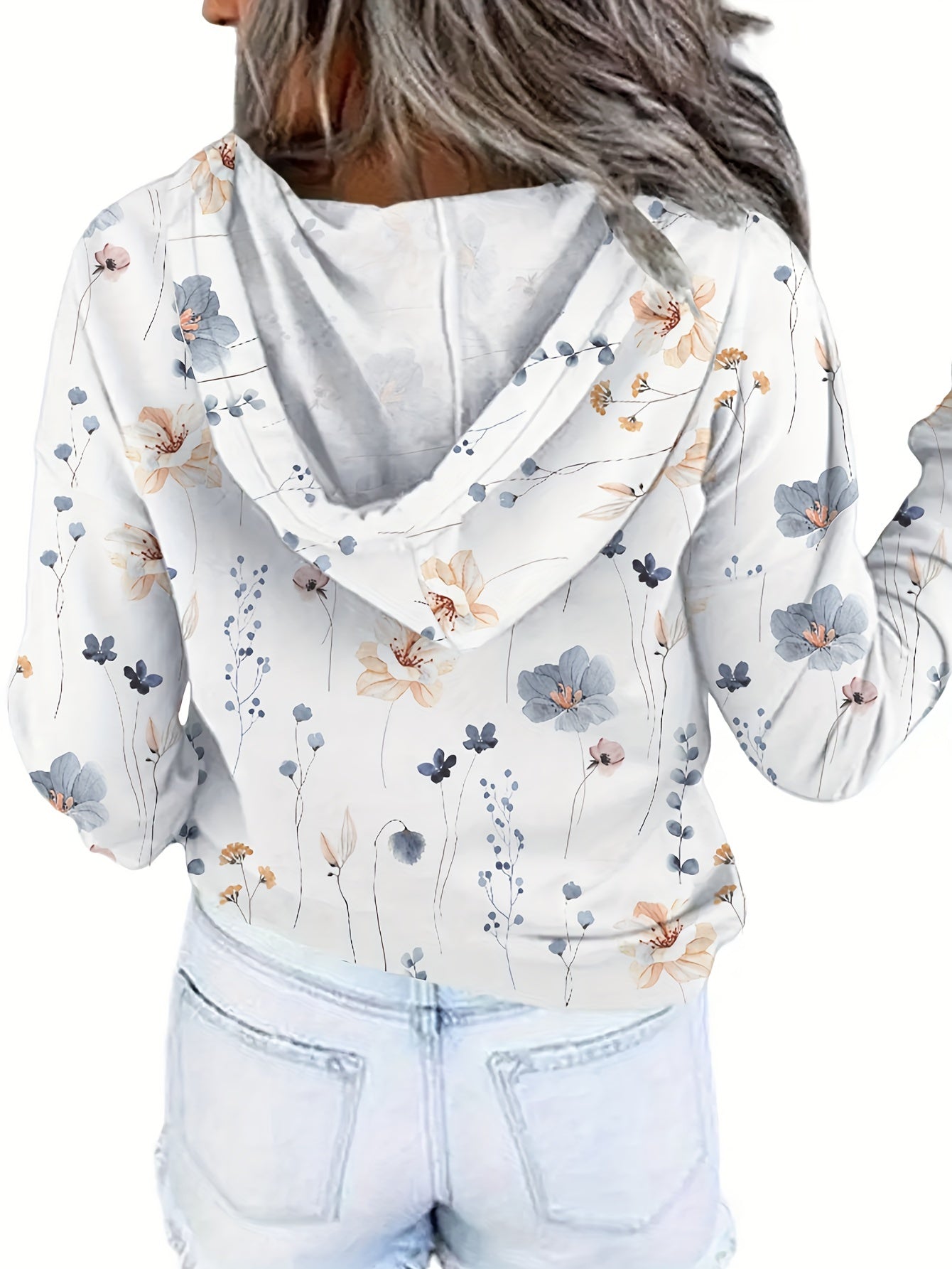 Women's Floral Print Hoodie