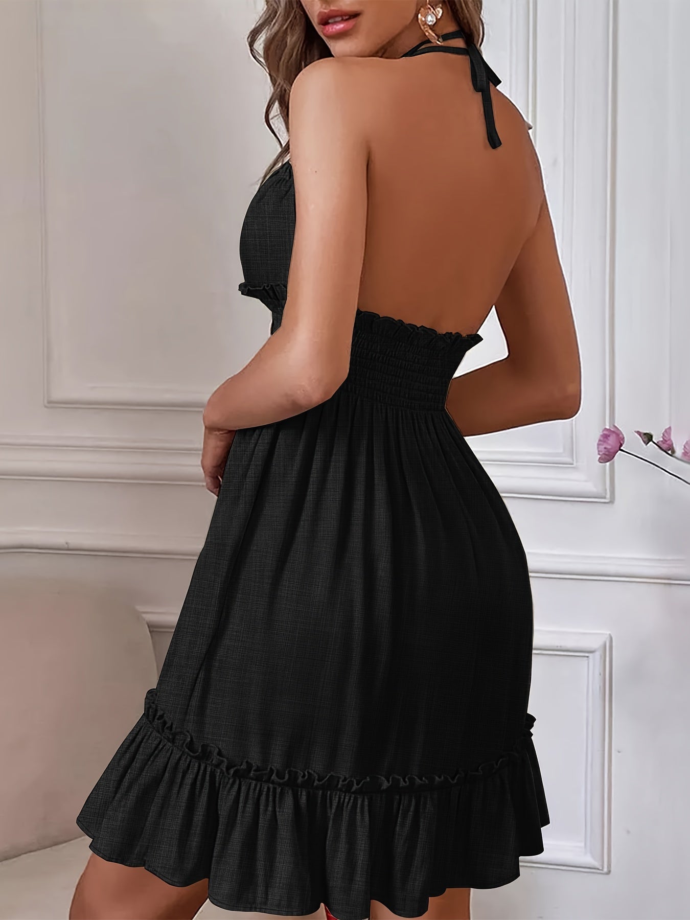 Women's Halter Neck Backless Dress